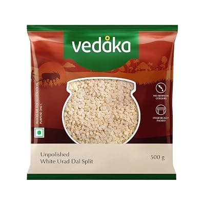 Amazon Brand - Vedaka Unpolished White Urad Dal | Split | 500 G | Popular Urad Dal | Naturally Rich In Protein | Naturally Cholesterol Free