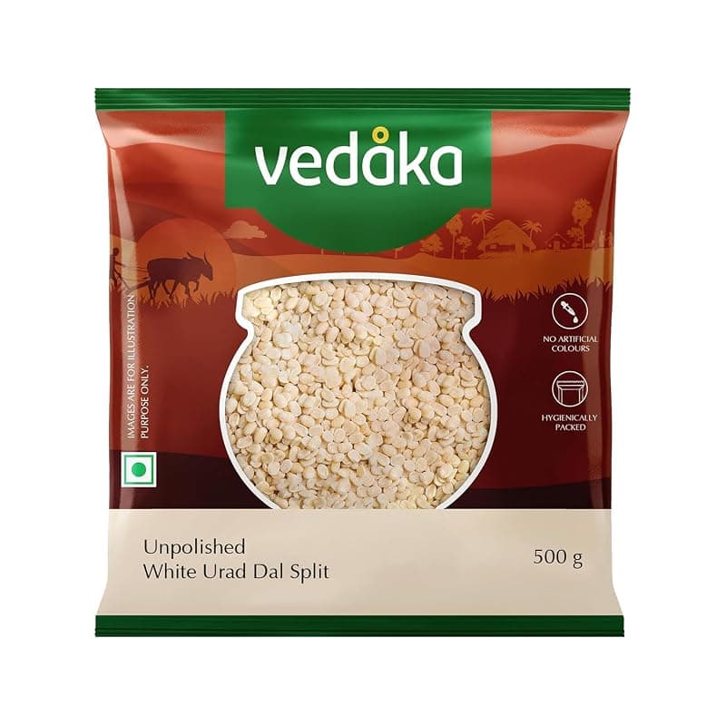 Amazon Brand - Vedaka Unpolished White Urad Dal | Split | 500 G | Popular Urad Dal | Naturally Rich In Protein | Naturally Cholesterol Free