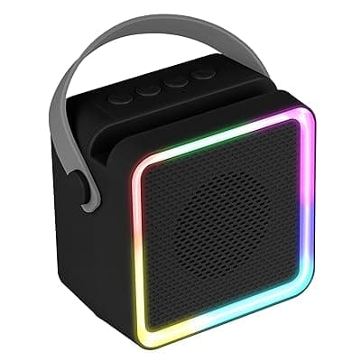 ZEBRONICS County 8, Portable Bluetooth Speaker, 8 Watts, Upto 7 Hours Playback, Passive Radiator, BTv5.3 | TWS | USB | mSD, RGB LED, Call Function, Compact Design, Carry Strap (Black)