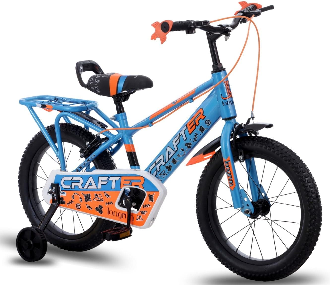 longrun 16T Cycle for Kids 4-7 Years Boys and Girls | Bicycle for Kid with Training Wheels | Kids Cycle for 4 to 7 Years with Adjustable Seat | Easy 4-Step Setup | 95% Fitted | 16 Inch Kid Cycle