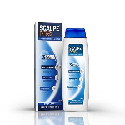Scalpe Pro Daily Anti-Dandruff Shampoo, Removes Dandruff from Source, Helps with Itching, Irritation &amp; Redness, Strong &amp; Smooth Hair, Dermatologically Tested Solution, For Women &amp; Men, 200 Ml