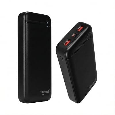 Nextech Hercules PDQC 22.5W Power Bank 20000mah Fast Charging | Triple Output (PD+2USB) & Dual Input (Type-C+Micro USB) | BIS Certified | Li-Polymer | Multi-Layer Protection | 20000 mah powerbank