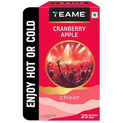 TE-A-ME Cranberry Apple Tea - 25 Tea Bags | Fruit Tea Bags | Non Caffeine | Sugar Free | Christmas Gift | New Year Gift