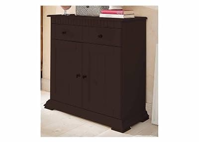 APRODZ Soild Wood Vicuna Two Door Sideboard Storage Cabinet for Living Room | Grey Finish