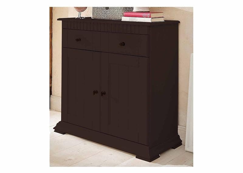APRODZ Soild Wood Vicuna Two Door Sideboard Storage Cabinet for Living Room | Grey Finish