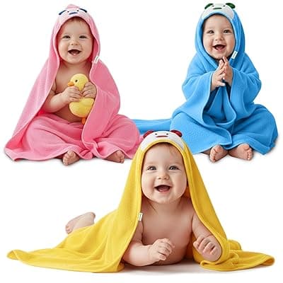 OYO BABY Baby Blanket Combo Pack – 3 Pcs Hooded Wrappers for Newborn Boys &amp; Girls | Soft, Lightweight, Multi-Purpose Baby Wrapper/Blanket (0–12 Months, 84×62 cm)