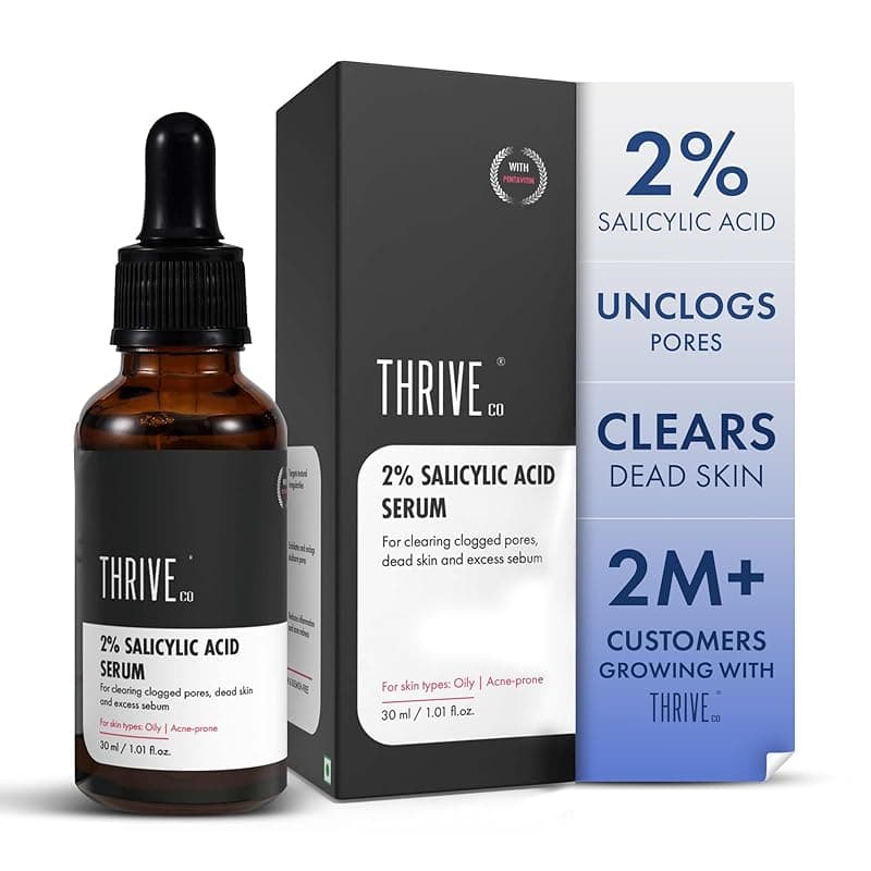 ThriveCo 2% Salicylic Acid Serum for Face | Anti-Acne &amp; Blackhead Removal | Oil Control, Blemish Care &amp; Exfoliating Serum | For Oily &amp; Acne-Prone Skin | 30ml