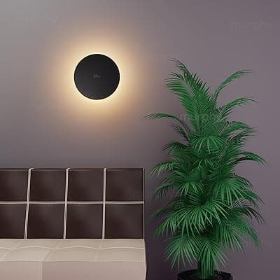 Murphy 12W Black Moon LED Wall Lamp – 2-Year Warranty | Aluminium Body | Warm White Glow | Indoor/Outdoor Modern Lighting Fixture (Pack of 4)