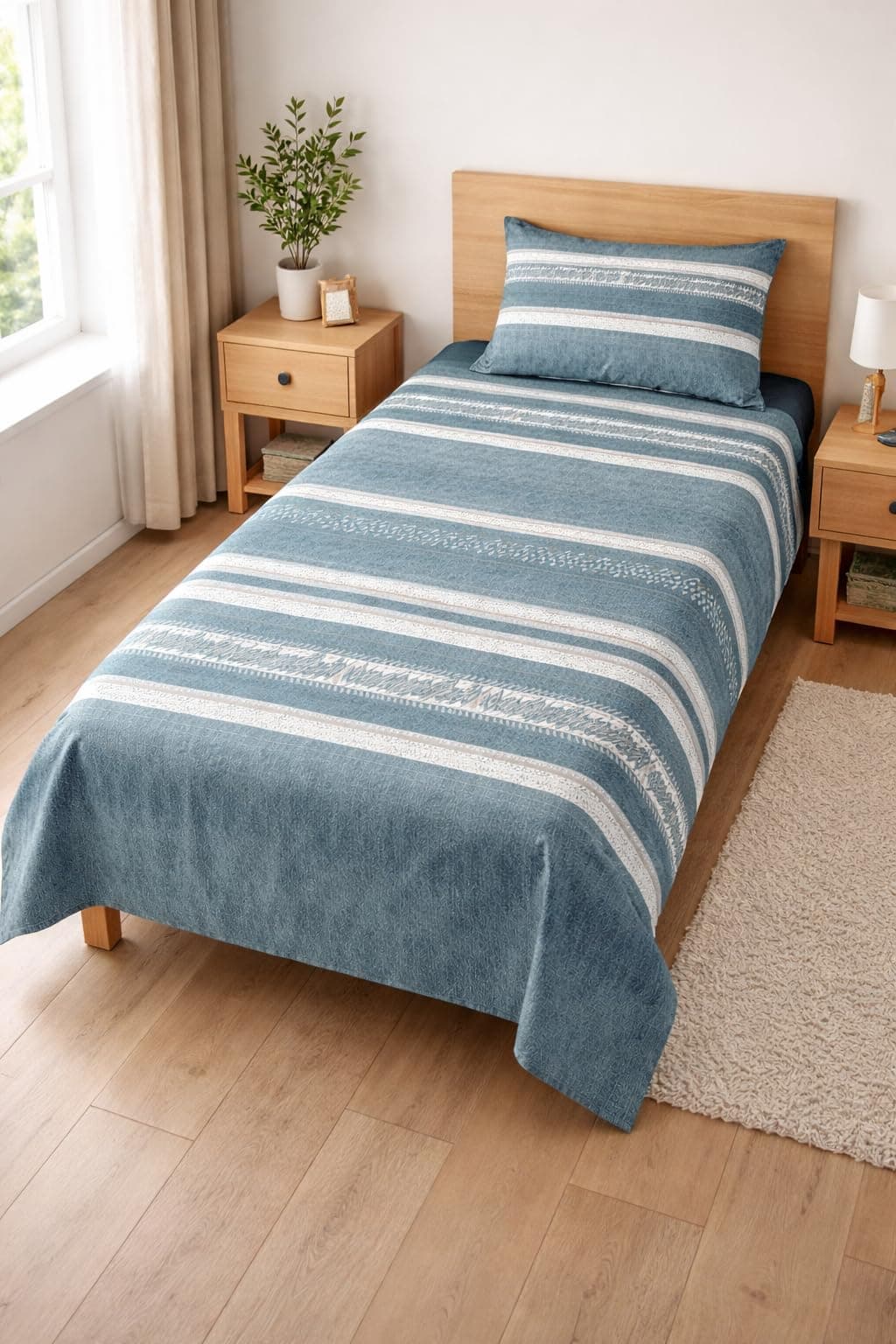AAZEEM Microfibre Single Bedsheet 100% Microfibre Full Size Sheets Set, Soft & Comfy, Bedsheet & Pillowcases Sets, Machine wash | Bedsheet Size 60 X 90 Inches Pillow - 17 X 27 |