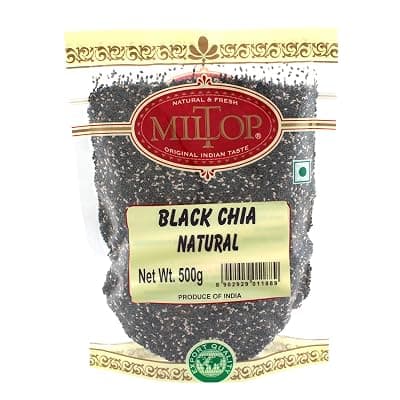 Miltop Chia Seeds 500g - Non-GMO Seeds | Rich in Omega -3 & Fibre | Healthy Snacks for Weight loss management