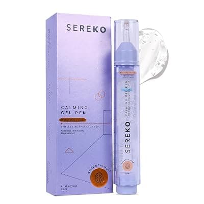 SEREKO Calming Under Eye Gel Pen for Dark Circles, Puffiness & Stress Reduction | With Niacinamide & Cica | Brightens Tired Eyes | Suitable for Men & Women | 10ml