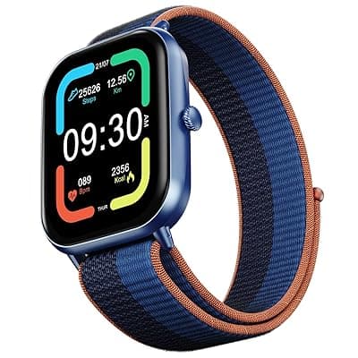 Fire-Boltt Ninja Call Pro Max Nyluxe Smart Watch 2.01″ with Bluetooth Calling, Voice Assistance, SpO2 & Heart Rate Monitor, 120+ Sports Modes, IP67 Waterproof, Smart Watch for Men & Women - Blue