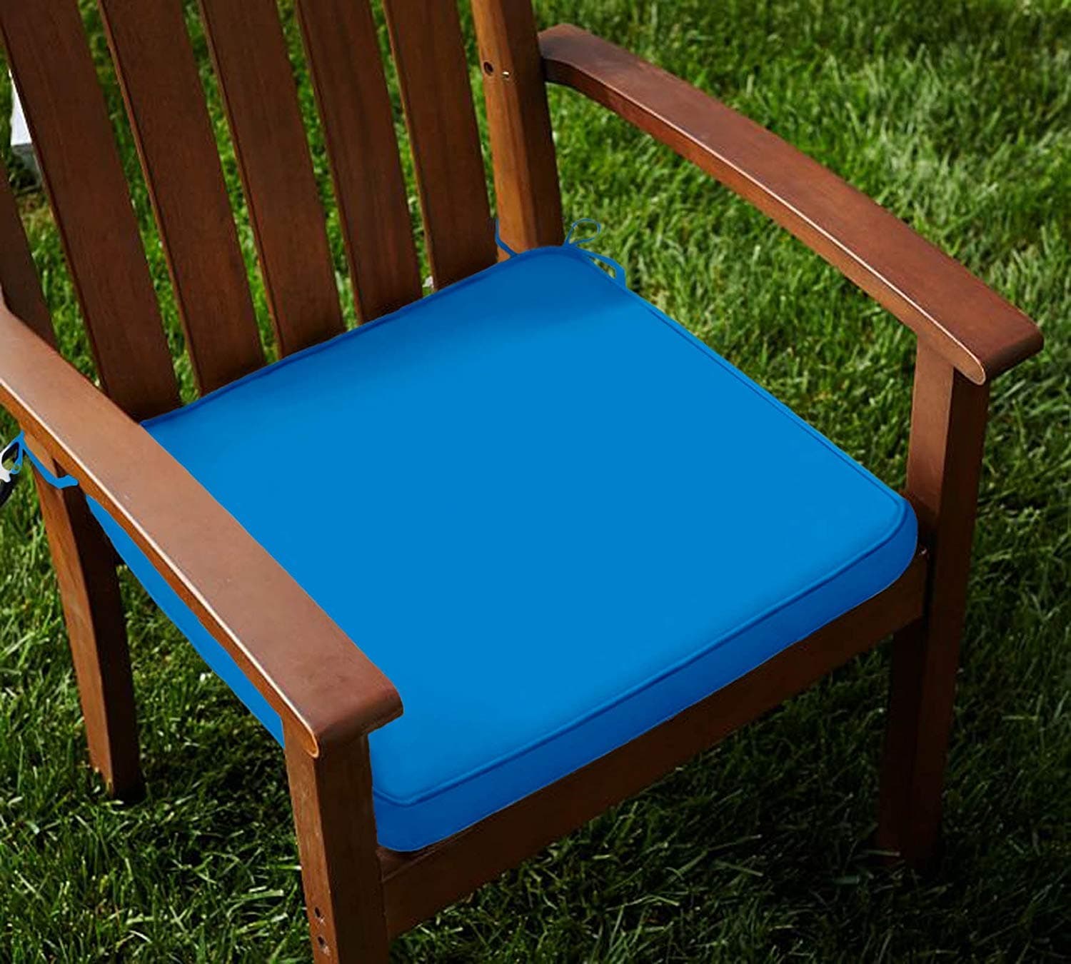 Lushomes Chair Pad Set of 2, Dark Blue, Reversible, Driver seat Cushion for car, Dining Chair Cushion, Cushion for car, tie up Cushions for Chairs, (15x15 Inch, 1.5 Inch Foam Height, 4 Strings, 2 Pc)