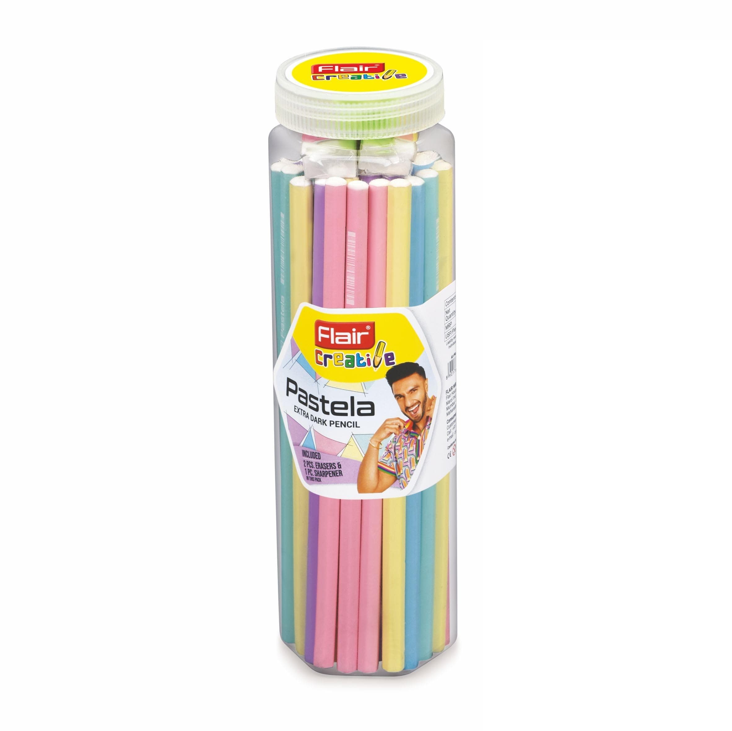 Flair Creative Pastela Wooden Pencils – Pack of 50 Premium HB Graphite Pencils | Vibrant Pastel Colors| Break-Resistant Lead| Eco-Friendly Wood| Ideal for Office, School & Art
