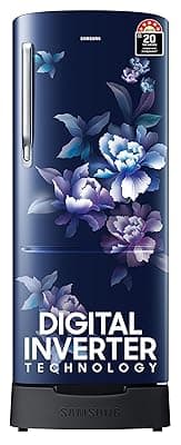 Samsung 183 L, 5 Star, Digital Inverter, Direct-Cool Single Door Refrigerator (RR20D2825HV/NL, Himalaya Poppy Blue, Base Stand Drawer)