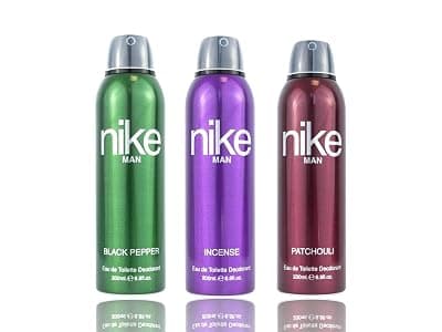 Nike Black Pepper + Incense + Patchouli Fresh Spray Deodorant for Men - Long-Lasting, Fresh Scent - 3 Pack (200ml Each) | Perfect for Confidence