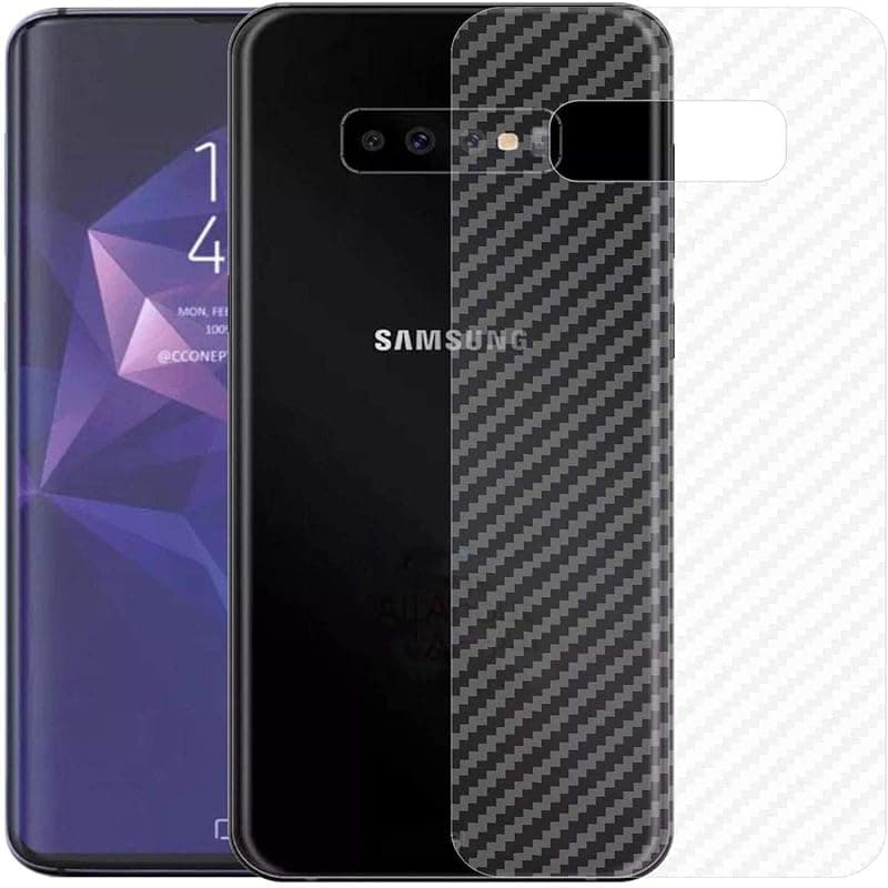 Gadgetronics Compatible with (Pack of 2) Samsung S10 Back Screen Protective Film Carbon Fiber Skin Transparent Screen Guard Sticker
