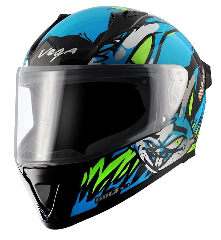 Vega Bolt Bunny Black Neon Blue Helmet-M