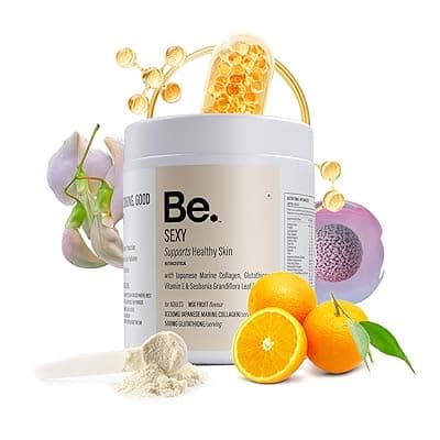 Be. Japanese Marine Collagen Powder for Women &amp; Men | Type I &amp; III Collagen Peptides with Glutathione, Vitamin C, Hyaluronic Acid &amp; Astaxanthin | 300g Mix-Fruit Flavour for Skin, Hair, Nails &amp; Joints