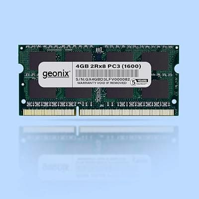 GEONIX 4GB DDR3L 1600 Mhz| Laptop RAM for Standard &amp; Gaming PC | 2Rx8 | 204 Pin | (5 Years Warranty)
