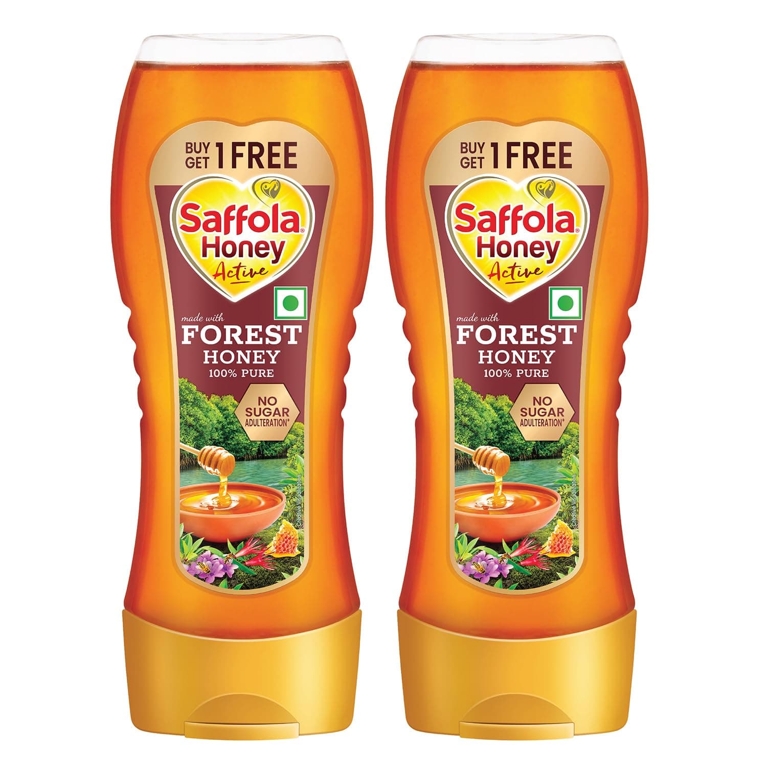 Saffola Honey Active, 700g (350g x 2), Made with Sundarban Forest Honey, 100% Pure Honey, No sugar adulteration, Natural Immunity booster