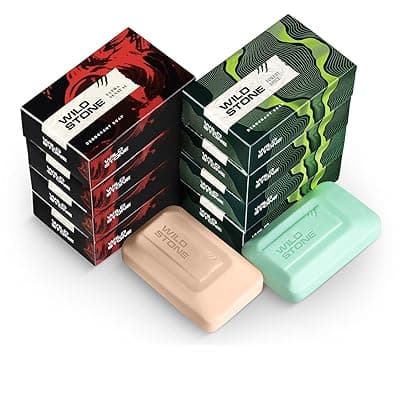 Wild Stone Ultra Sensual and Forest Spice Soaps for Bath, (Pack of 8, 100gm each) | Skin-Friendly &amp; Nourishing Soap | For All Skin Types Body Soap