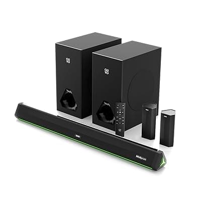 GOVO GOSURROUND 999 | 660W,True Dolby Audio, Dual 6.5" Subwoofers with Dual Satellites,5.2 Surround Soundbar, HDMI ARC, Opt,AUX,USB, Bluetooth,3 Equalizer Modes,LED Display &amp; Remote (Platinum Black)