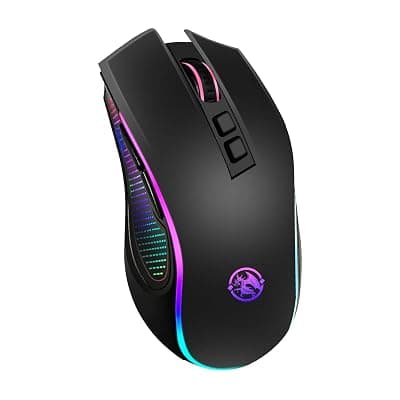 Salpido SG-M350 Dual Mode Gaming Mouse 2.4G Wireless and Bluetooth, 7 Programmable Buttons, 4 Level DPI Range, RGB Lights, Huano Switch, 10G Acceleration, 700mAh Rechargeable Battery (Black Matte UV)