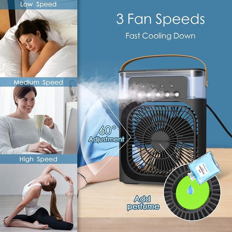 Mabron (Summer Season 12 Year Warranty Transform your environment with the White Portable Air Conditioner Fan,this USB-powered mini AC adesk fan and mini cooler_M44_M68
