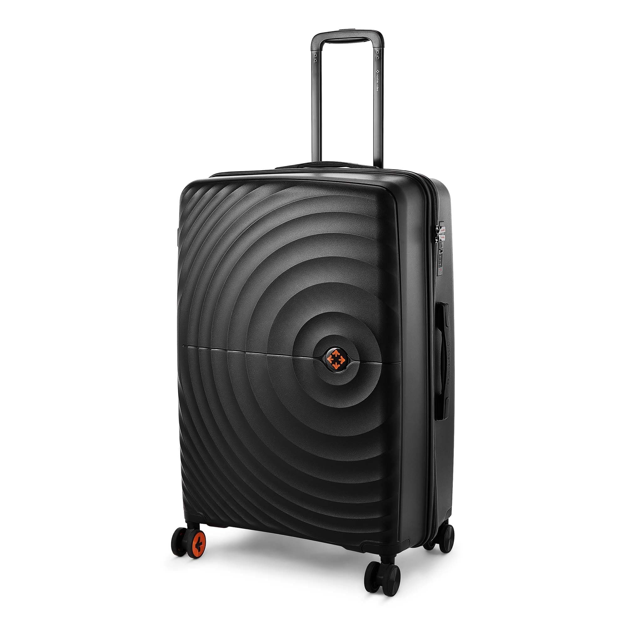 Nasher Miles Polypropylene Spinner Seattle Hard-Sided Check-in Luggage 28 inch | 75cm | 8 Wheels Large Trolley Bag for Travel | Suitcase (Black)