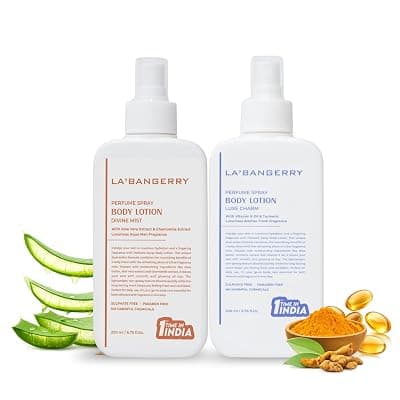 La'bangerry Perfume Spray Body Lotion Set, Divine Mist and Luxe Charm, Hydrating & Fragrant Combo 400ml Pack of 2