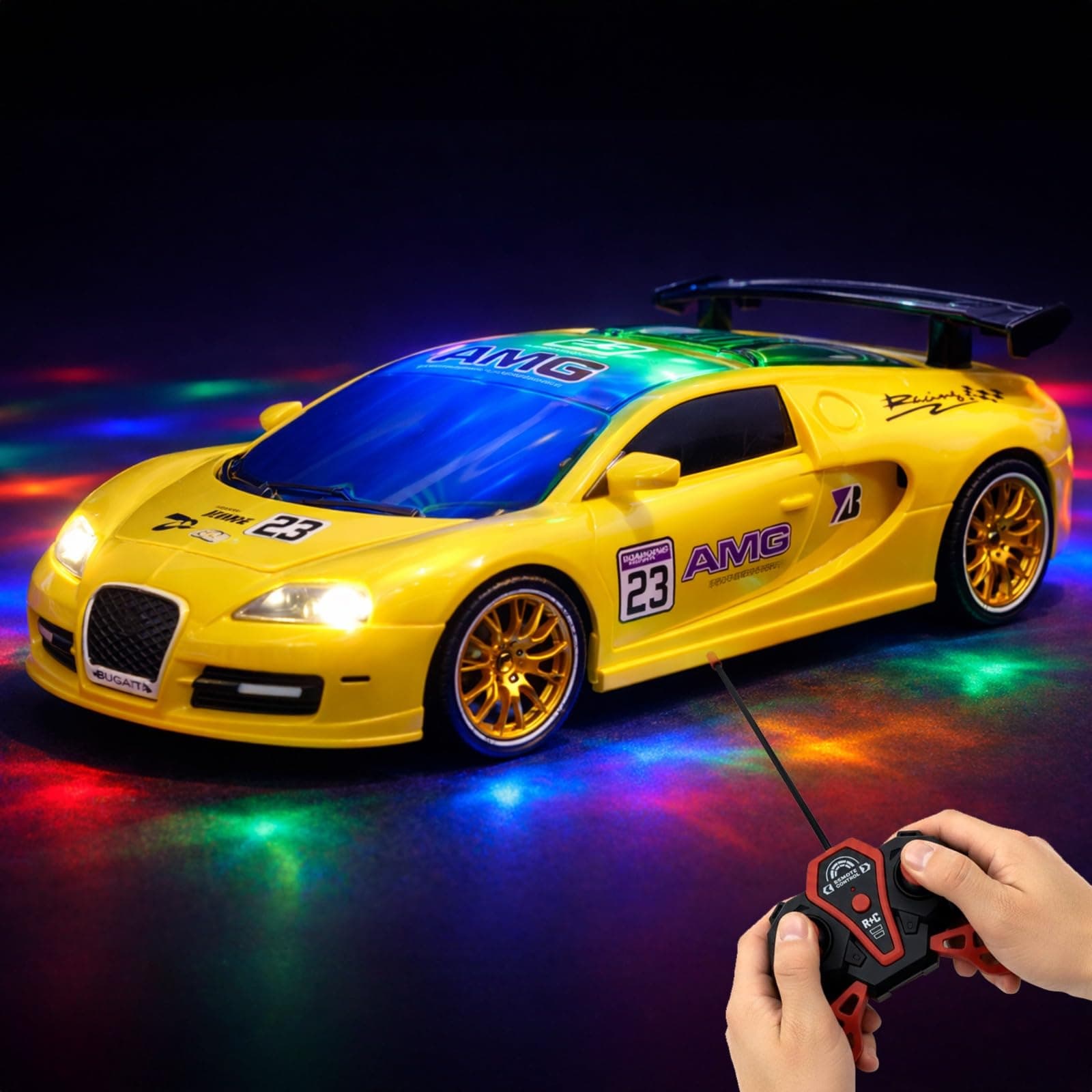 Zivvy Big Rechargeable Remote Control Car Toys | LED Headlights, Spray Smoke,Up to 120 min Non-Stop Play Time, 150ft Remote Range, USB Charging, Anti-Skid Tyres, BIS Certified,Birthday Gift for Kids