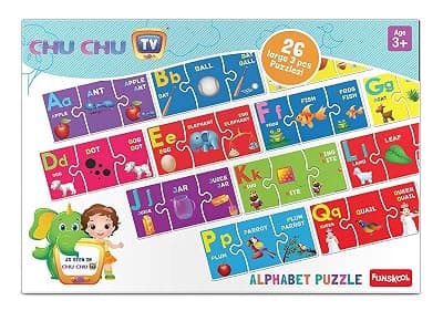 Funskool-Chu Chu Alphabet Floor Train,Educational,26 Pieces,Puzzle,for 3 Year Old Kids and Above,Toy