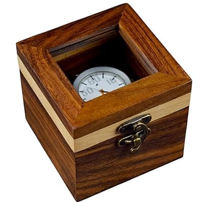Single Wooden Watch Display Case – Handcrafted Men’s Watch Box,Vintage Display Case in Indian Rosewood, Handmade Velvet Pillow – Father's Day Gift for Collectors – Built to Last