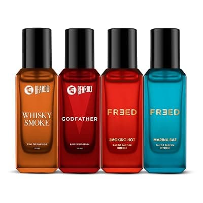 Beardo Him &amp; Her Perfume Giftset 20ml x 4 | Whisky Smoke, GodFather, Marina Bae &amp; Smoking Hot | Long Lasting Spicy Eau De Parfum | Gift For Couple, Men Women