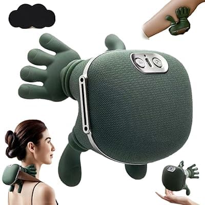 Neck and Shoulder Massager,Neck Massager for Pain Relief Deep Tissue with Two-Speed Temperature Adjustment Dual-Zone Heat,Back and Leg Massagers with Simulation Palm,Useful Gift