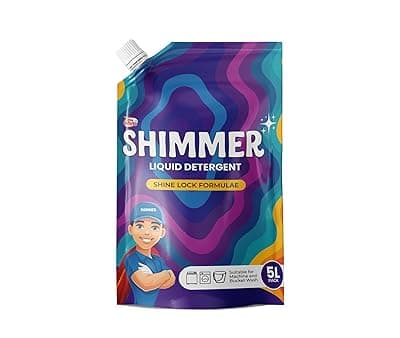 Shimmer Liquid Detergent - 5L Family Pack | French Lavendar Fragrance | Deep Clean Technology | Removes Tough Stains | Fresh Long-Lasting Fragrance | Suitable for All Washing Machines &amp; Bucket Wash