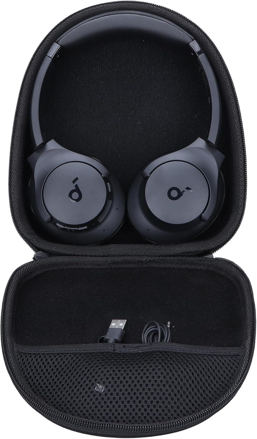 M.G.R.J® Portable Carrying Case Cover for soundcore by Anker Space One, Life 2 neo, H30i, Q20i, Q20+, Q20, Q30, Q35, Q40, Q45 Wireless Headphones (Hard|EVA|Black)