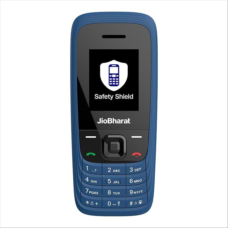 JIO JioBharat V4 4G Keypad Phone with Safety Shield Feature, JioTV, JioHotstar, JioSaavn, JioPay (UPI &amp; SoundPay), LED Torch, Digital Camera, 1000mAh Battery | Blue | Locked Network