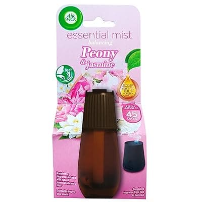Airwick Essential Mist Automatic Fragrance Mist Diffuser Refill, Peony &amp; Jasmine - 20 ml | Natural Essential Oils Diffuser Refill | Automatic Air Freshener