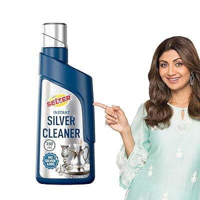 Selzer Instant Silver Cleaning Liquid, Silver Dip Instant Silver Cleaner For Jewellery, Articles And Silverware - No Silver Loss, 250ml (Pack of 1)