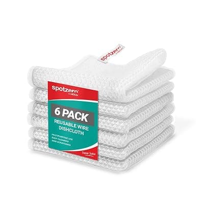 Spotzero By Milton Non-Scratch Wire Dish Cloth (Pack of 6) I Multipurpose Scrubber for Kitchen Utensils, Sinks, Counter & More I Wet and Dry Cleaning for Kitchen & Home