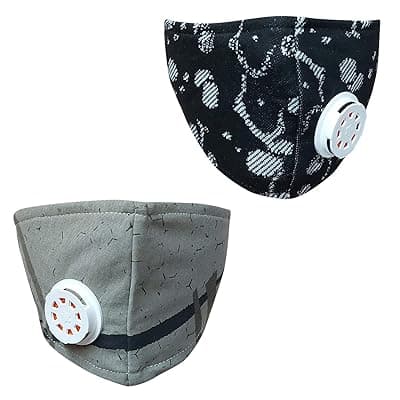 Teemoods Breathable Cotton Mask with Valve - Reusable, Washable Face Covering for Dust, Smoke &amp; Respiratory Droplet Protection