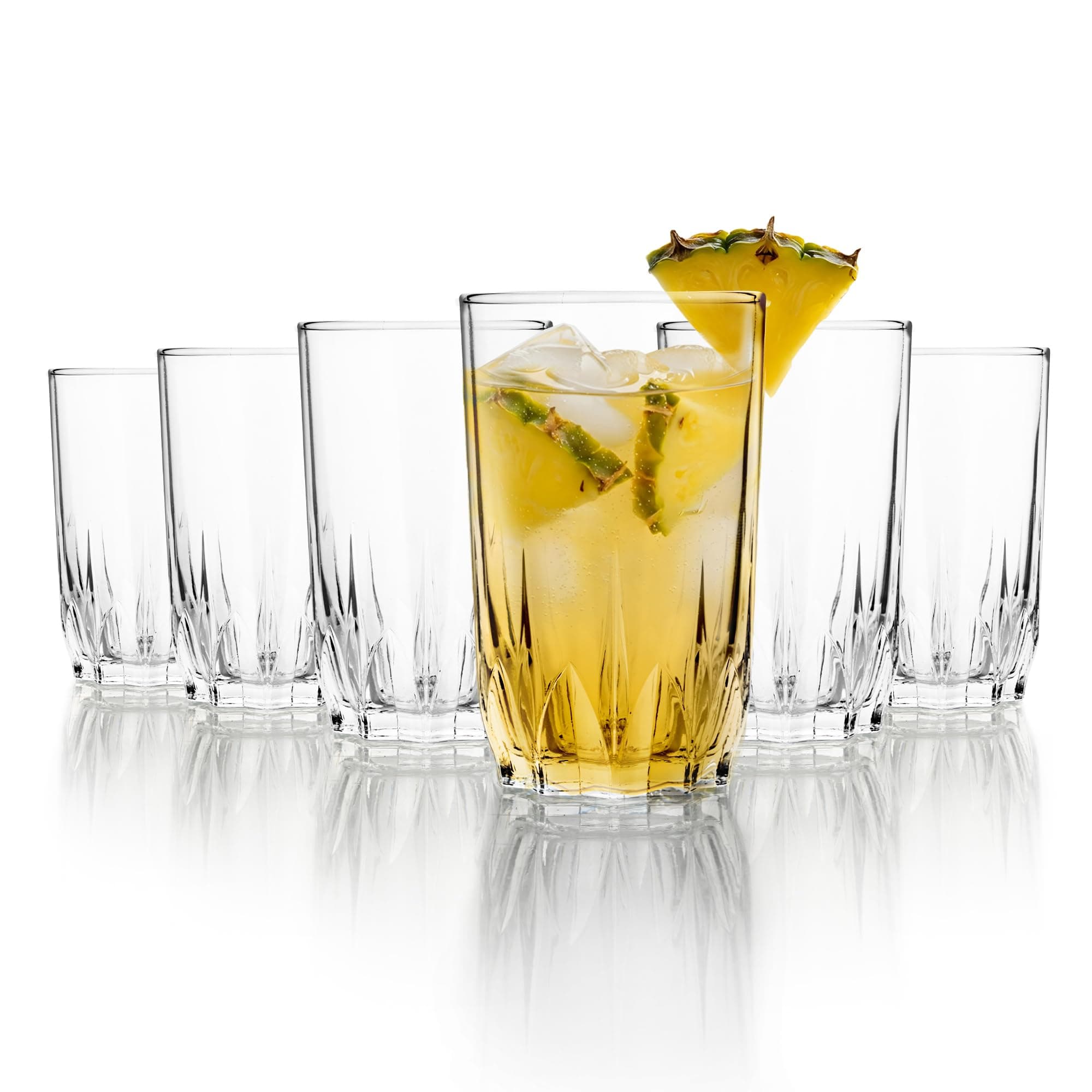 CELLO Glaze Glass Set of 6 Pcs 180ml, Transparent | Freezer & Fridge Safe, Leadfree Dishwasher Safe Toughened Crystal Clear Glasses Set For Drinking Water Juice Milk Cocktail Mocktail Coldrinks & Soda