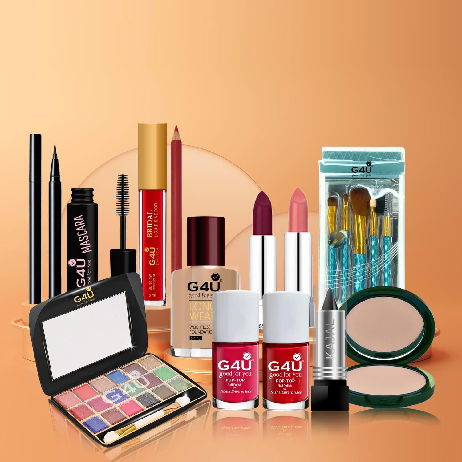 G4U Complete Makeup Set For Women | Pro Beauty Elegance Kit Pack of 17 Pcs | Gift Set For girls A34