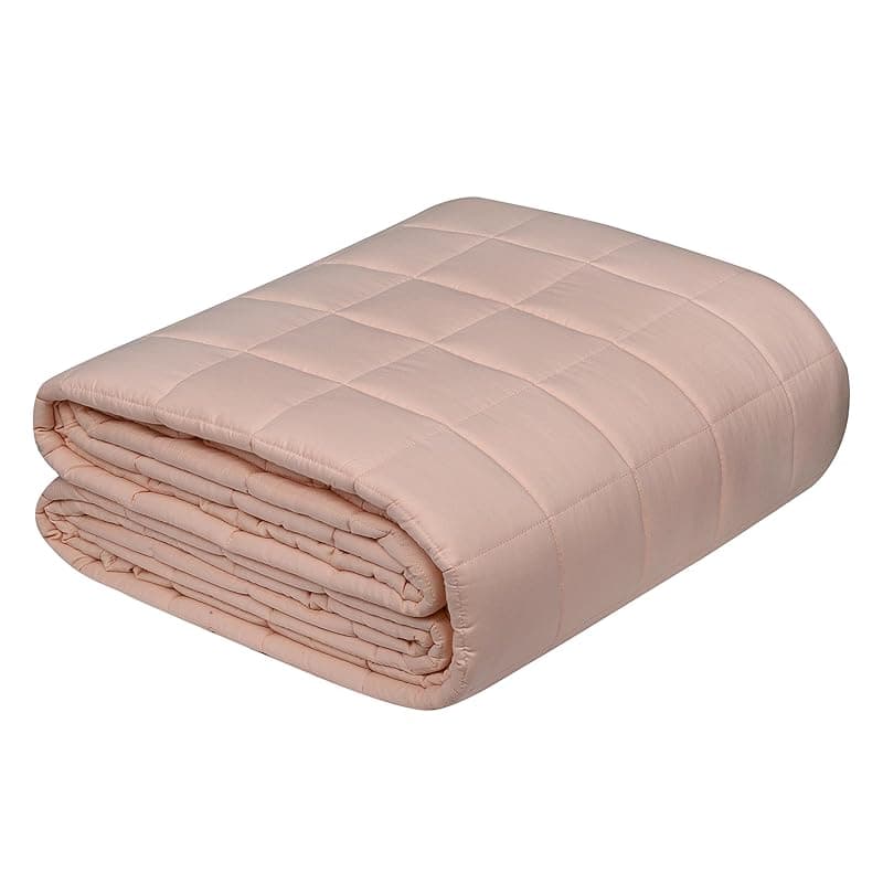 Mysa Sleep Weighted Blanket - Cooling Breathable Microfiber with Premium Glass Beads (Peach 60" x 80" 12 LB)| TC - 150