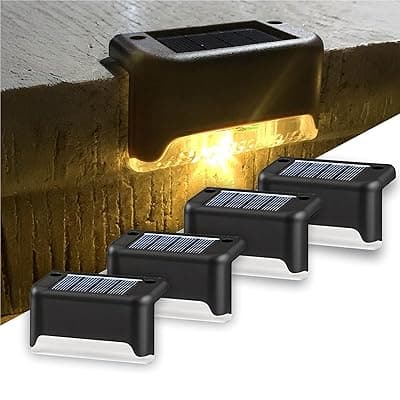 BTAG Solar-Powered Deck Light – IP65 Waterproof LED Step, Stair, Fence &amp; Railing Light with Wide-Angle Illumination, Rechargeable Outdoor Lighting for Yard, Patio &amp; Pathway.Pack of 4