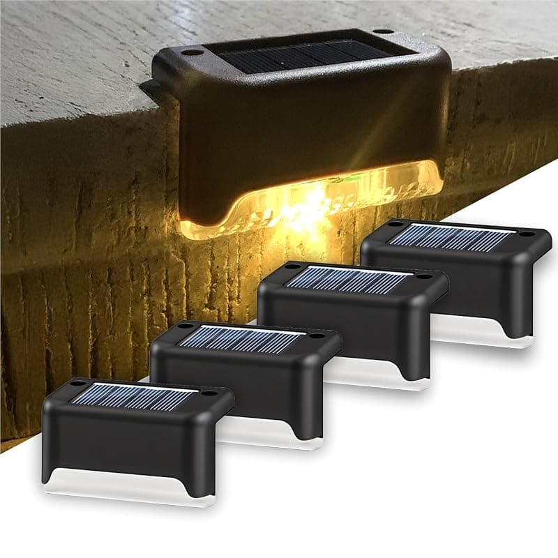 BTAG Solar-Powered Deck Light – IP65 Waterproof LED Step, Stair, Fence &amp; Railing Light with Wide-Angle Illumination, Rechargeable Outdoor Lighting for Yard, Patio &amp; Pathway.Pack of 4