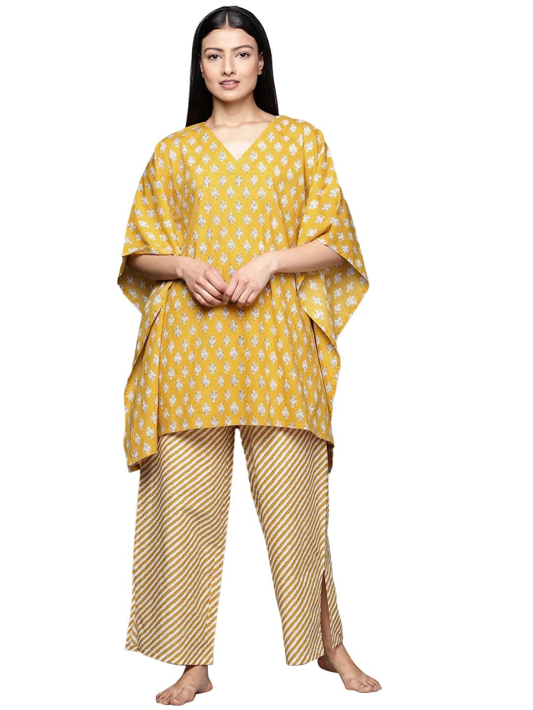 Libas Womens Printed Cotton Night Suit Set for Women