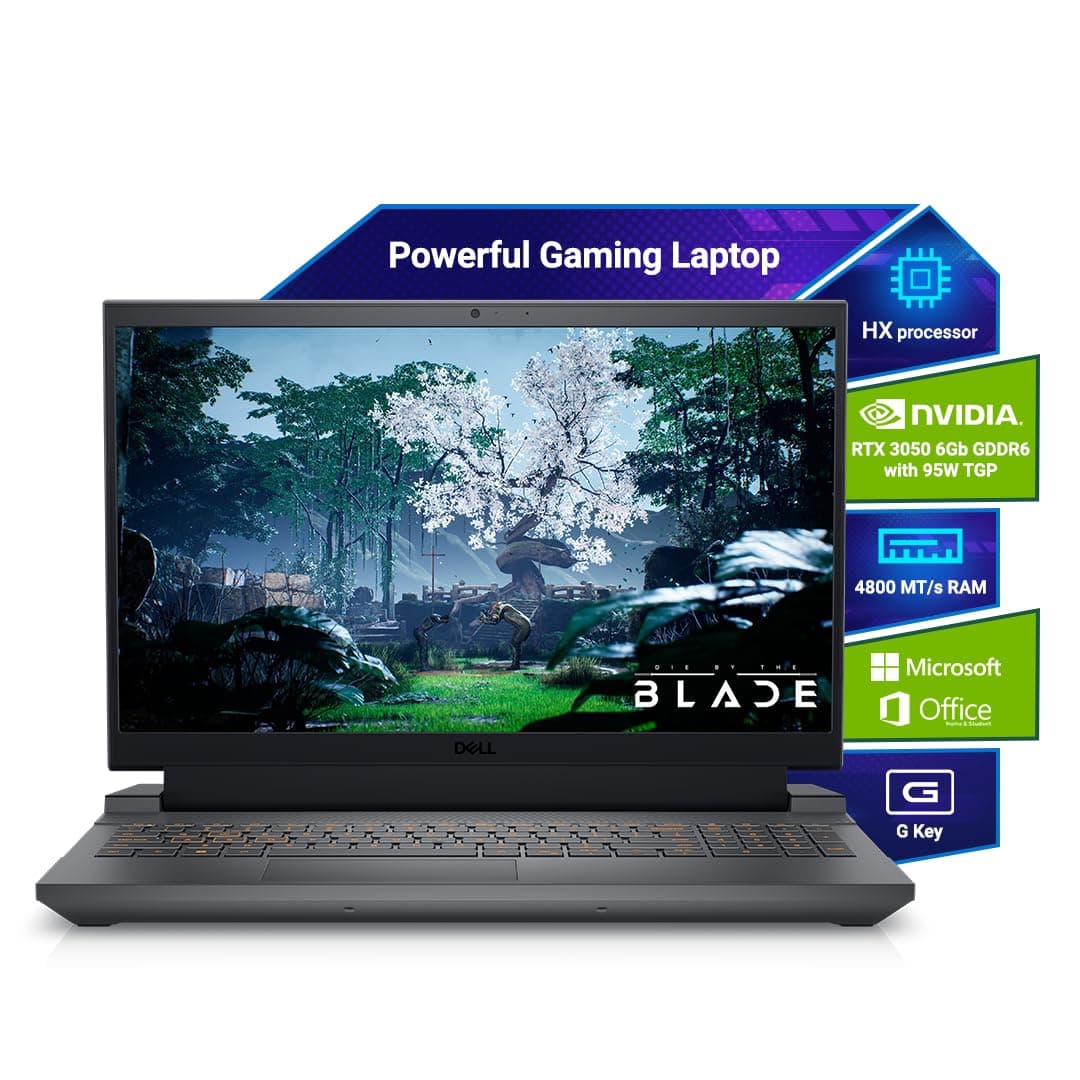 Dell G Series, Intel Core i5-13450HX, 13th Gen, NVIDIA RTX 3050-6GB, 16GB, 512GB SSD, FHD, 15.6"/39.62cm, Windows 11, MSO'24, Dark Shadow Gray, 2.65KG, [G15-5530], Backlit Keyboard, Gaming Laptop